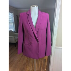 Express Blazer Women XXS Magenta Supersoft Twill Double Breasted Y2K Career Pink